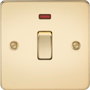 Knightsbridge MLA FP8341NPB Flat Plate 20A 1G DP switch with neon - polished brass - Knightsbridge MLA - Falcon Electrical UK