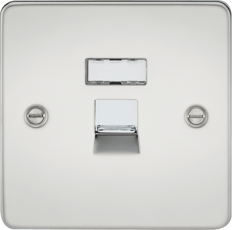 Knightsbridge MLA FPRJ45PC Flat Plate RJ45 network outlet - polished chrome - Knightsbridge MLA - Falcon Electrical UK