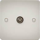 Knightsbridge MLA FP0100PL Flat Plate 1G TV Outlet (non-isolated) - Pearl - Knightsbridge MLA - Falcon Electrical UK