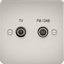 Knightsbridge MLA FP0160PL Flat Plate Screened Diplex Outlet (TV, FM DAB) - Pearl - Knightsbridge MLA - Falcon Electrical UK