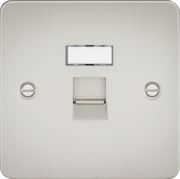 Knightsbridge MLA FPRJ45PL Flat Plate RJ45 network outlet - pearl - Knightsbridge MLA - Falcon Electrical UK