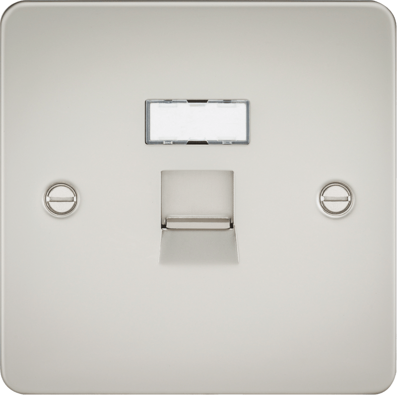 Knightsbridge MLA FPRJ45PL Flat Plate RJ45 network outlet - pearl - Knightsbridge MLA - Falcon Electrical UK