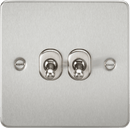 Knightsbridge MLA FP2TOGBC Flat Plate 10AX 2G 2-way toggle switch - brushed chrome - Knightsbridge MLA - Falcon Electrical UK