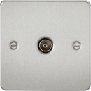 Knightsbridge MLA FP0100BC Flat Plate 1G TV Outlet (non-isolated) - Brushed Chrome - Knightsbridge MLA - Falcon Electrical UK