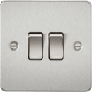 Knightsbridge MLA FP3000BC Flat Plate 10AX 2G 2-way switch - brushed chrome - Knightsbridge MLA - Falcon Electrical UK