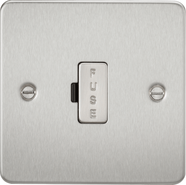Knightsbridge MLA FP6000BC Flat Plate 13A fused spur unit - brushed chrome - Knightsbridge MLA - Falcon Electrical UK
