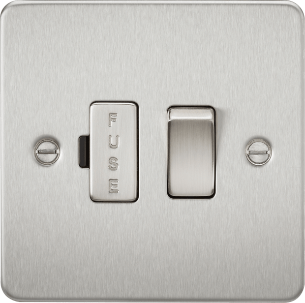 Knightsbridge MLA FP6300BC Flat Plate 13A switched fused spur unit - brushed chrome - Knightsbridge MLA - Falcon Electrical UK