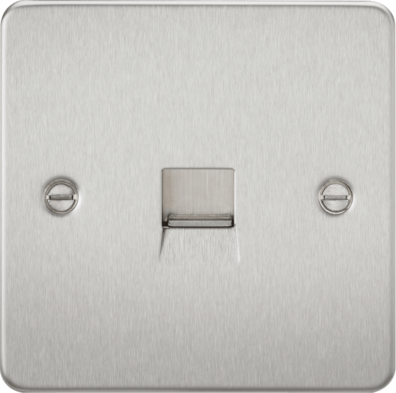 Knightsbridge MLA FP7300BC Flat Plate Telephone master socket - brushed chrome - Knightsbridge MLA - Falcon Electrical UK