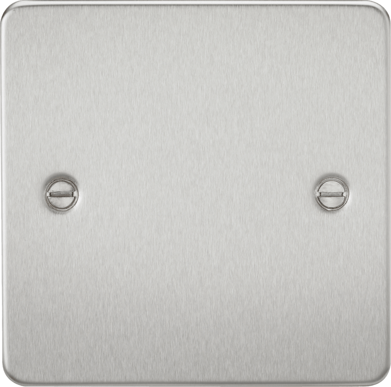 Knightsbridge MLA FP8350BC Flat Plate 1G blanking plate - brushed chrome - Knightsbridge MLA - Falcon Electrical UK