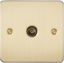 Knightsbridge MLA FP0100BB Flat Plate 1G TV Outlet (non-isolated) - Brushed Brass - Knightsbridge MLA - Falcon Electrical UK