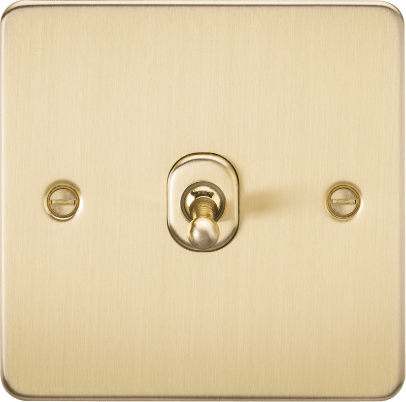 Knightsbridge MLA FP12TOGBB Flat Plate 10AX 1G Intermediate Toggle Switch - Brushed Brass - Knightsbridge MLA - Falcon Electrical UK