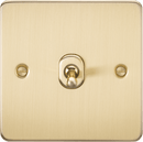 Knightsbridge MLA FP1TOGBB Flat Plate 10AX 1G 2 Way Toggle Switch - Brushed Brass - Knightsbridge MLA - Falcon Electrical UK