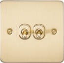 Knightsbridge MLA FP2TOGBB Flat Plate 10AX 2G 2-way toggle switch - brushed brass - Knightsbridge MLA - Falcon Electrical UK