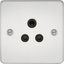 Knightsbridge MLA FP5APC Flat Plate 5A unswitched socket - polished chrome with black insert - Knightsbridge MLA - Falcon Electrical UK