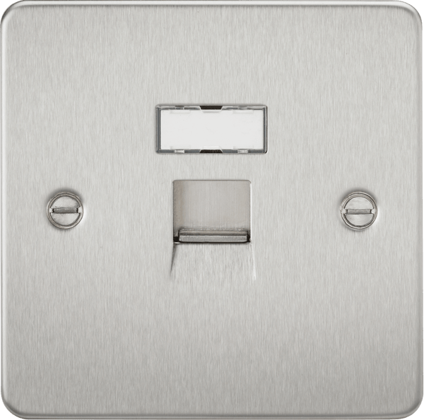 Knightsbridge MLA FPRJ45BC Flat Plate RJ45 network outlet - brushed chrome - Knightsbridge MLA - Falcon Electrical UK