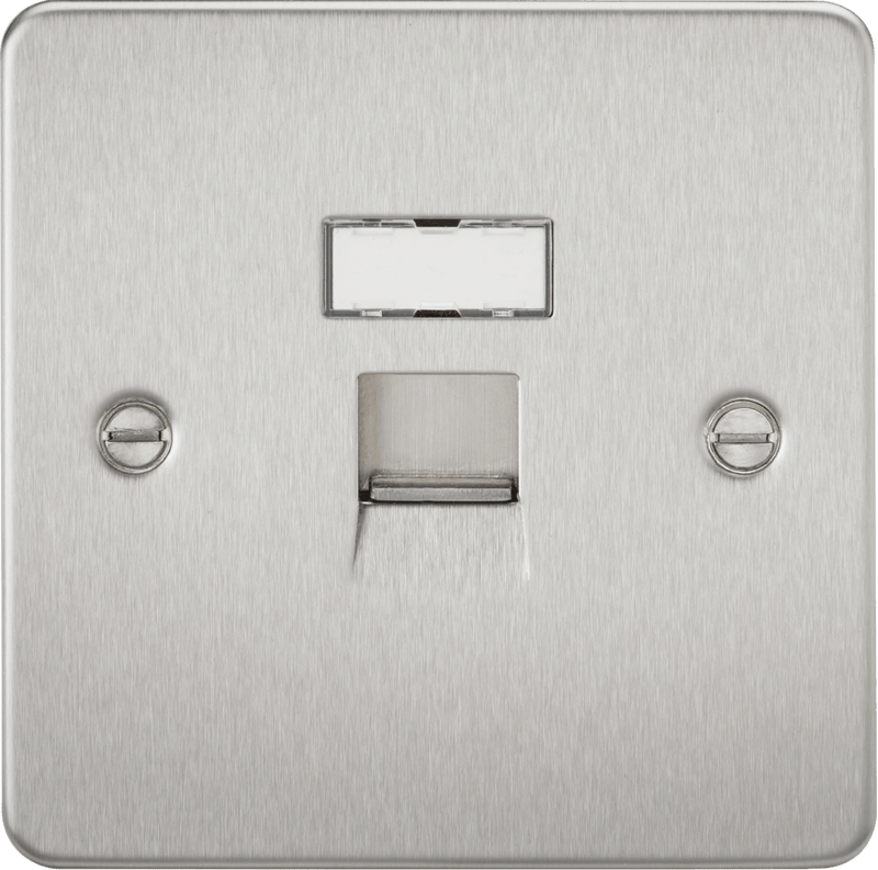 Knightsbridge MLA FPRJ45BC Flat Plate RJ45 network outlet - brushed chrome - Knightsbridge MLA - Falcon Electrical UK