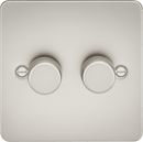 Knightsbridge MLA FP2162PL Flat Plate 2G 2 Way Dimmer 60-400W - Pearl - Knightsbridge MLA - Falcon Electrical UK