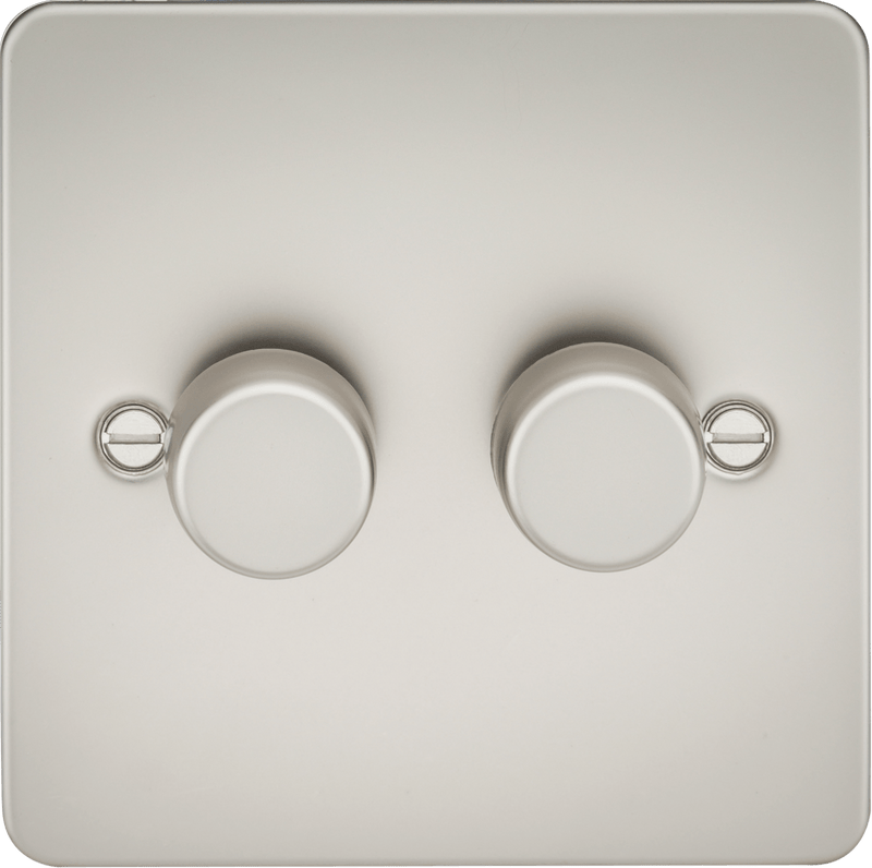 Knightsbridge MLA FP2162PL Flat Plate 2G 2 Way Dimmer 60-400W - Pearl - Knightsbridge MLA - Falcon Electrical UK