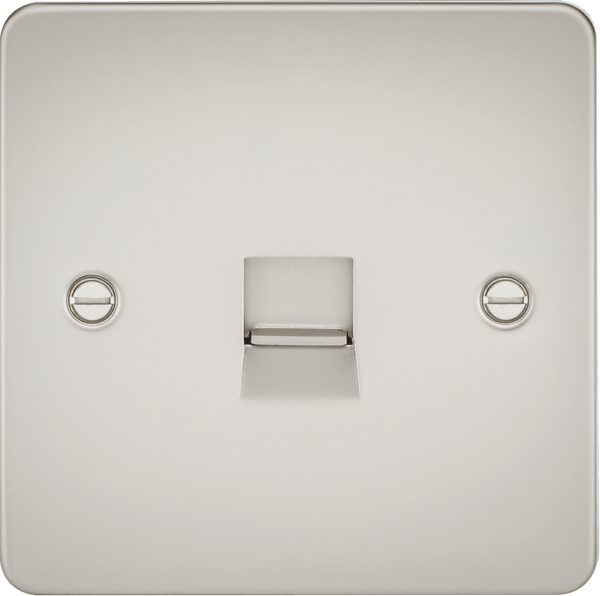Knightsbridge MLA FP7300PL Flat Plate Telephone master socket -pearl - Knightsbridge MLA - Falcon Electrical UK