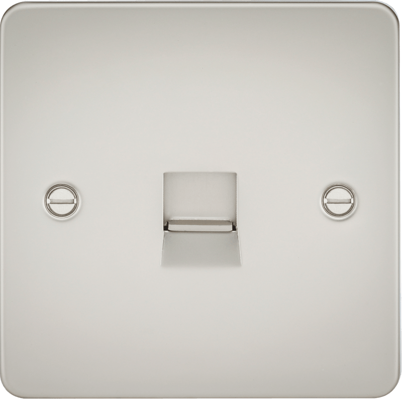 Knightsbridge MLA FP7300PL Flat Plate Telephone master socket -pearl - Knightsbridge MLA - Falcon Electrical UK