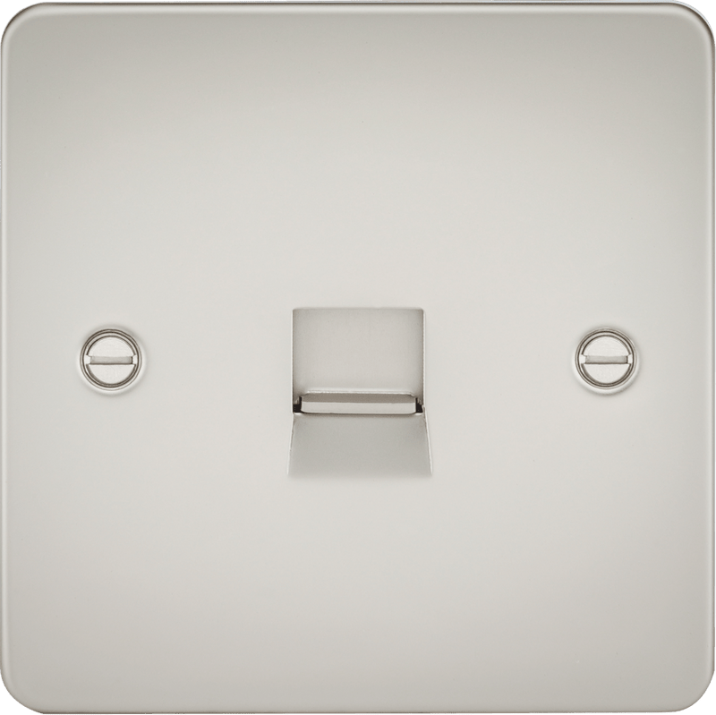 Knightsbridge MLA FP7400PL Flat Plate Telephone extension socket - pearl - Knightsbridge MLA - Falcon Electrical UK