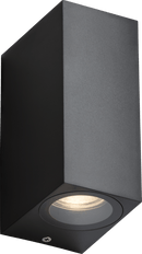 Knightsbridge MLA ALS2BK ALANA - 230V IP65 GU10 Polycarbonate Up/Down Wall light - Black - Knightsbridge MLA - Falcon Electrical UK