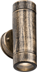 Knightsbridge MLA EA2BB EAMON - 230V IP54 GU10 Polycarbonate Up/Down Wall light - Brushed Brass - Knightsbridge MLA - Falcon Electrical UK