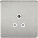 Knightsbridge MLA SF5ABCW Screwless 5A Unswitched Socket - Brushed Chrome with White Insert - Knightsbridge MLA - Falcon Electrical UK