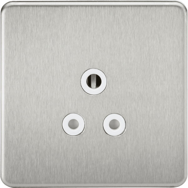 Knightsbridge MLA SF5ABCW Screwless 5A Unswitched Socket - Brushed Chrome with White Insert - Knightsbridge MLA - Falcon Electrical UK
