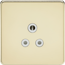 Knightsbridge MLA SF5APBW Screwless 5A Unswitched Socket - Polished Brass with White Insert - Knightsbridge MLA - Falcon Electrical UK