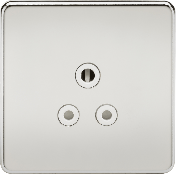 Knightsbridge MLA SF5APCW Screwless 5A Unswitched Socket - Polished Chrome with White Insert - Knightsbridge MLA - Falcon Electrical UK