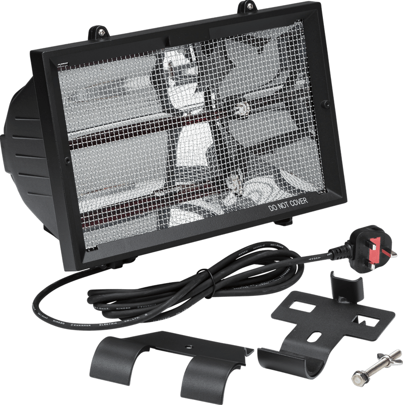 Knightsbridge MLA HEOD1309BK 230V IP24 1.3kW shortwave infrared heater â€“ Black - Knightsbridge MLA - Falcon Electrical UK