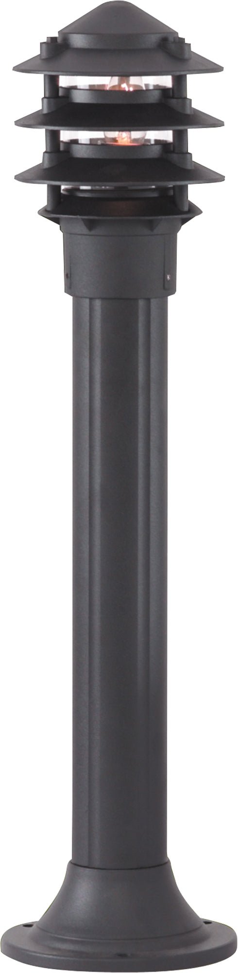 Searchlight 1076-730 Bollards Outdoor Post - Black Metal & Clear Glass - Searchlight - Falcon Electrical UK