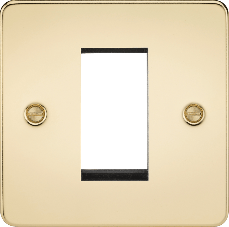 Knightsbridge MLA FP1GPB Flat Plate 1G Modular Faceplate - Polished Brass - Knightsbridge MLA - Falcon Electrical UK