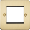 Knightsbridge MLA FP2GBB Flat Plate 2G modular faceplate - brushed brass - Knightsbridge MLA - Falcon Electrical UK