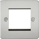Knightsbridge MLA FP2GBC Flat Plate 2G modular faceplate - brushed chrome - Knightsbridge MLA - Falcon Electrical UK