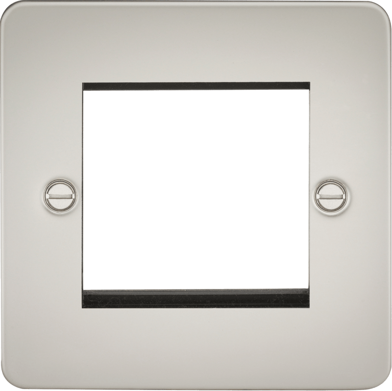 Knightsbridge MLA FP2GPL Flat Plate 2G modular faceplate - pearl - Knightsbridge MLA - Falcon Electrical UK