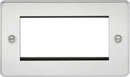 Knightsbridge MLA FP4GPC Flat Plate 4G modular faceplate - polished chrome - Knightsbridge MLA - Falcon Electrical UK