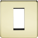 Knightsbridge MLA SF1GPB Screwless 1G Modular Faceplate - Polished Brass - Knightsbridge MLA - Falcon Electrical UK