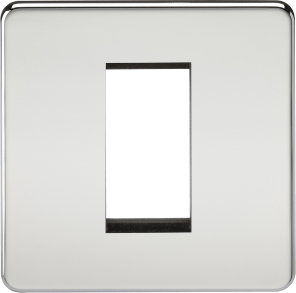 Knightsbridge MLA SF1GPC Screwless 1G Modular Faceplate - Polished Chrome - Knightsbridge MLA - Falcon Electrical UK
