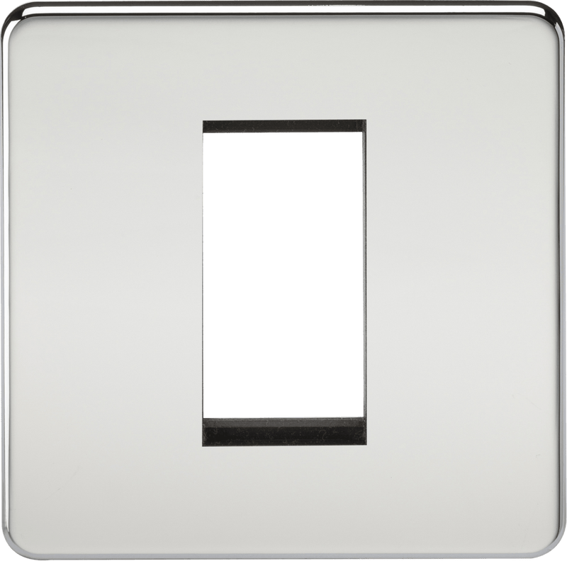 Knightsbridge MLA SF1GPC Screwless 1G Modular Faceplate - Polished Chrome - Knightsbridge MLA - Falcon Electrical UK