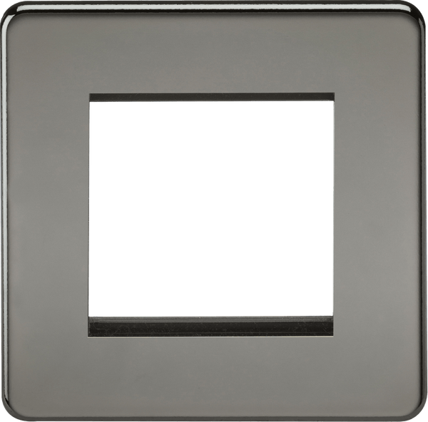 Knightsbridge MLA SF2GBN Screwless 2G Modular Faceplate - Black Nickel - Knightsbridge MLA - Falcon Electrical UK