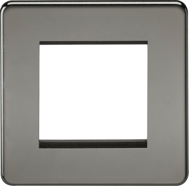 Knightsbridge MLA SF2GBN Screwless 2G Modular Faceplate - Black Nickel - Knightsbridge MLA - Falcon Electrical UK
