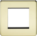 Knightsbridge MLA SF2GPB Screwless 2G Modular Faceplate - Polished Brass - Knightsbridge MLA - Falcon Electrical UK