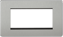 Knightsbridge MLA SF4GBC Screwless 4G Modular Faceplate - Brushed Chrome - Knightsbridge MLA - Falcon Electrical UK