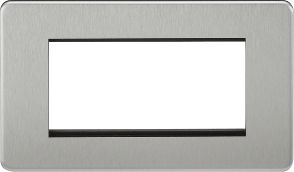 Knightsbridge MLA SF4GBC Screwless 4G Modular Faceplate - Brushed Chrome - Knightsbridge MLA - Falcon Electrical UK