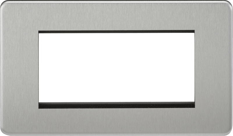 Knightsbridge MLA SF4GBC Screwless 4G Modular Faceplate - Brushed Chrome - Knightsbridge MLA - Falcon Electrical UK
