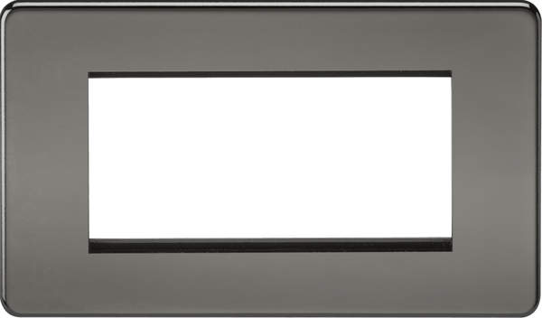 Knightsbridge MLA SF4GBN Screwless 4G Modular Faceplate - Black Nickel - Knightsbridge MLA - Falcon Electrical UK
