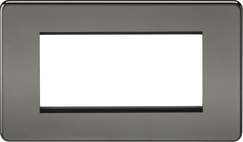 Knightsbridge MLA SF4GBN Screwless 4G Modular Faceplate - Black Nickel - Knightsbridge MLA - Falcon Electrical UK