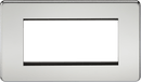 Knightsbridge MLA SF4GPC Screwless 4G Modular Faceplate - Polished Chrome - Knightsbridge MLA - Falcon Electrical UK